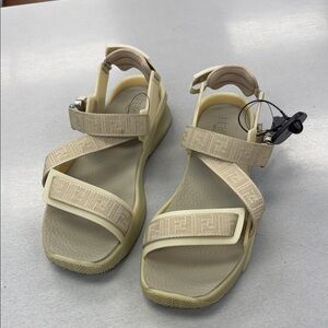 Fendi Light Beige Strap Sandals